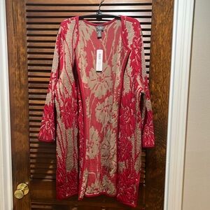 Chico’s size 3 long open front cardigan